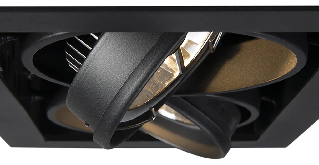 Conjunto de 12 focos embutidos pretos AR111 reguláveis 2 luzes - Oneon Design,Moderno