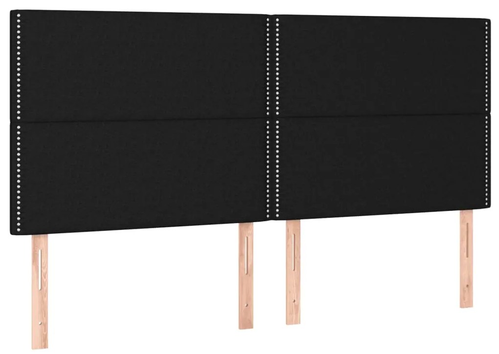 Estrutura de cama sem colchão 160x200 cm tecido preto