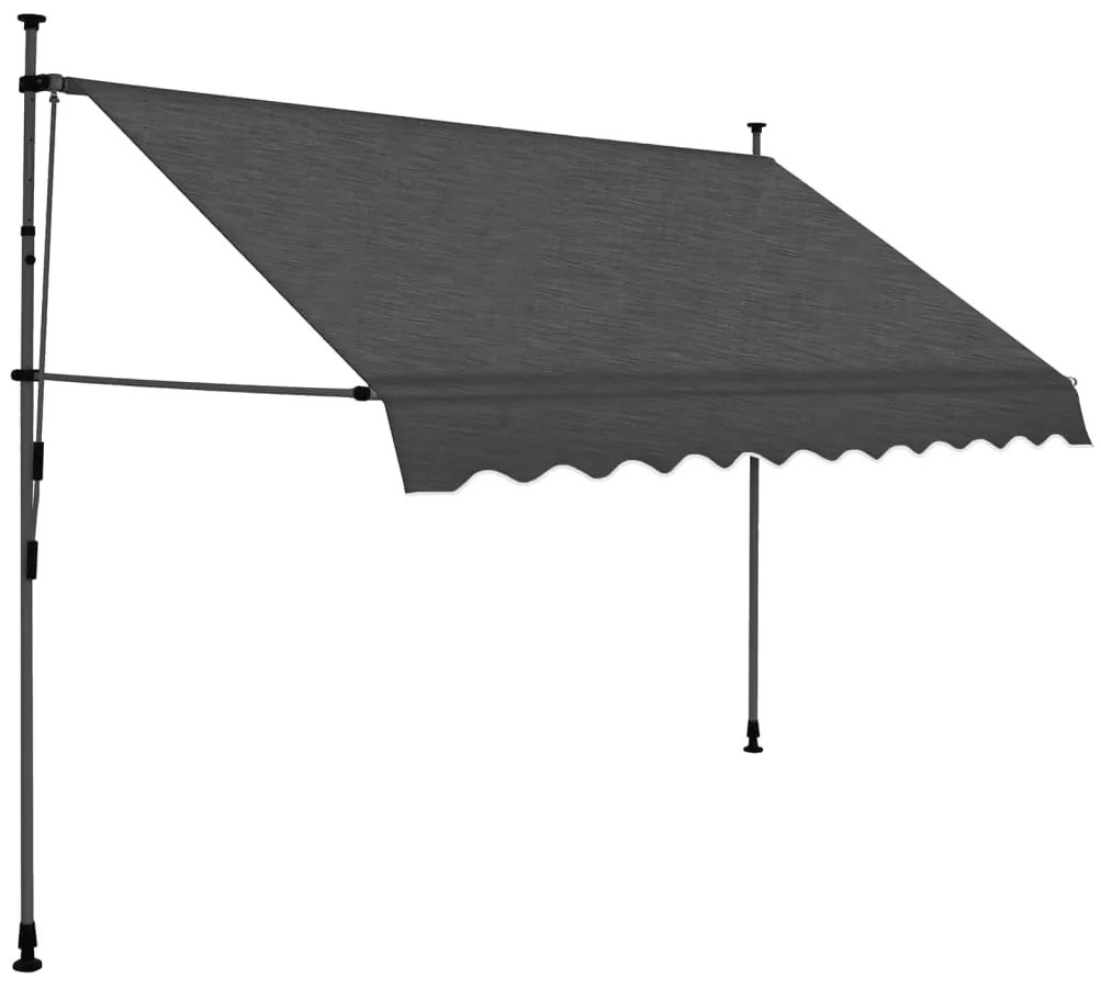 Toldo retrátil manual com LED 250 cm antracite