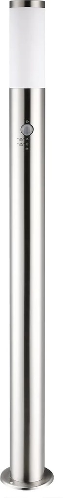 Candeeiro de jardim caminho Ivy em aço inoxidável 1000 x 76 mm com sensor Prateado