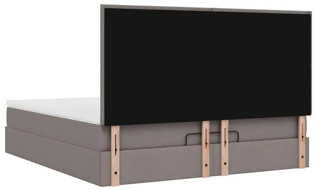 Estrutura de cama otomana com colchão tecido cinzento 160x200cm