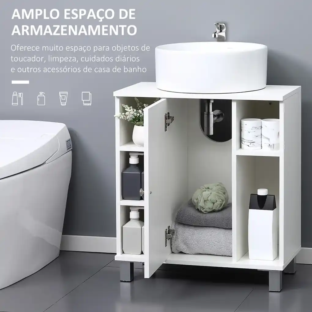 Armário para Casa de Banho – Cor: branco - Madeira – 60 x 30 x 60 cm móveis  lavatório, móvel lavatório, móveis lavatório, móveis para lavatórios, armá