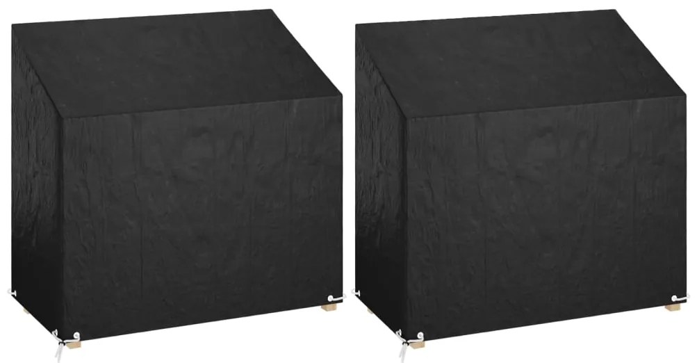 vidaXL Capas p/ banco jardim 2 pcs 8 ilhós 130x70x70/88 cm polietileno