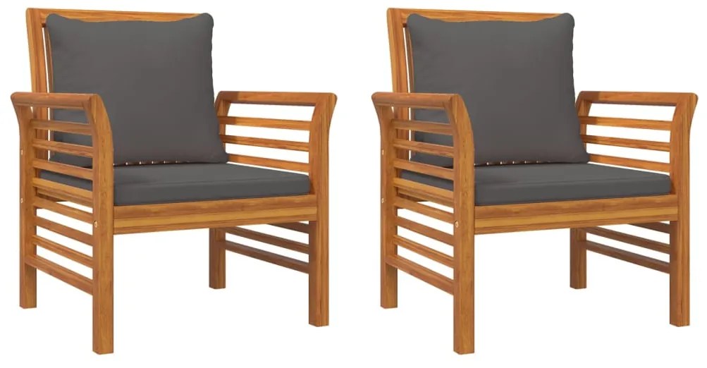 5 pcs conjunto lounge de jardim c/ almofadões acácia maciça