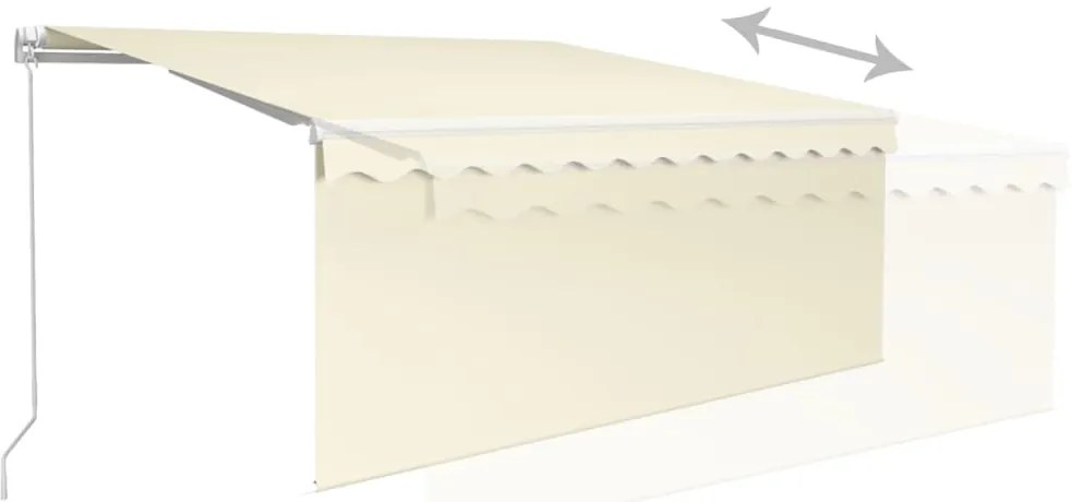 Toldo retrátil manual com estore/LED 3x2,5 m cor creme