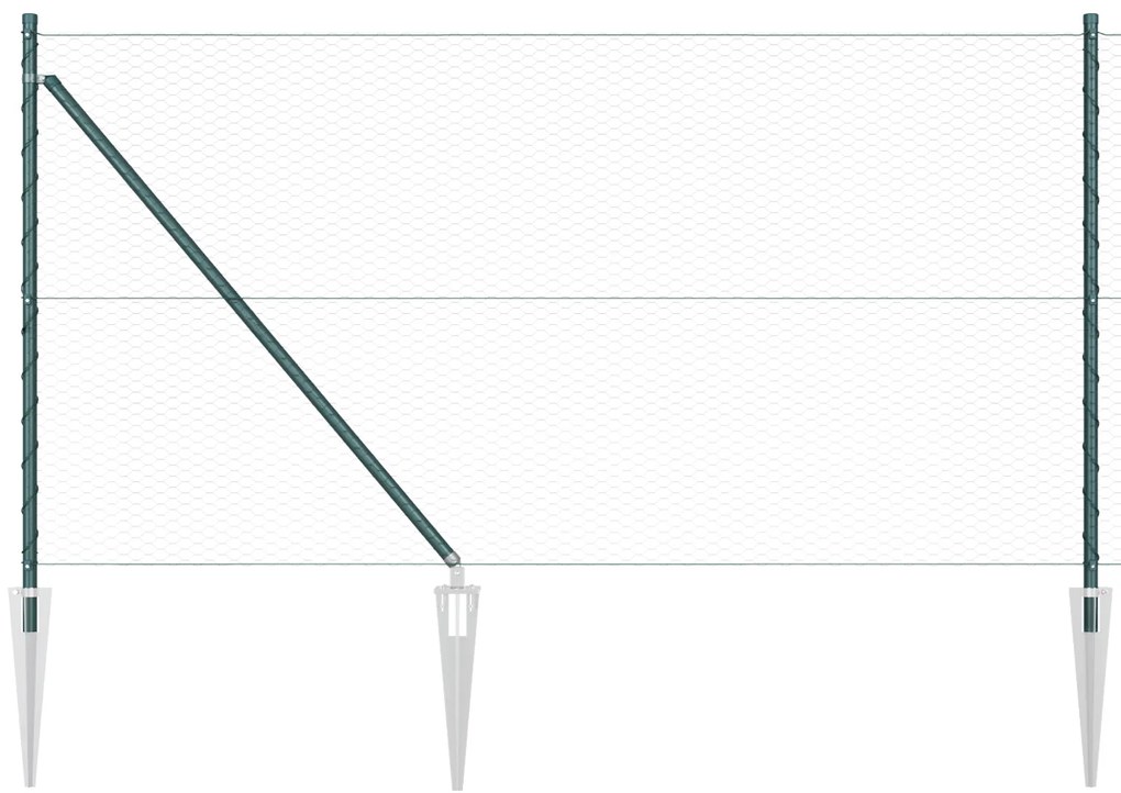 Cerca Hexagonal vidaXL Verde 1x50 m Aço