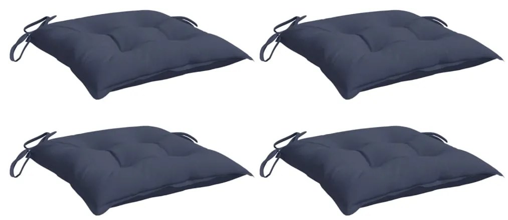Almofadões cadeira 4 pcs 50x50x7 cm tecido oxford azul-marinho
