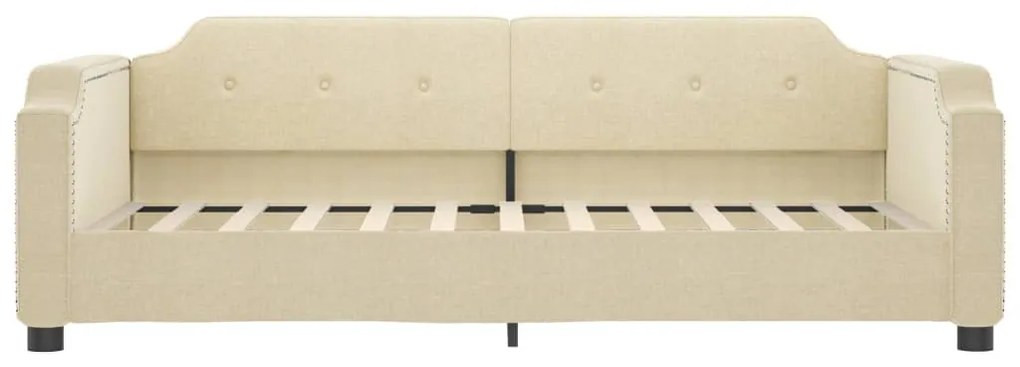 Sofá-cama 90x200 cm tecido cor creme