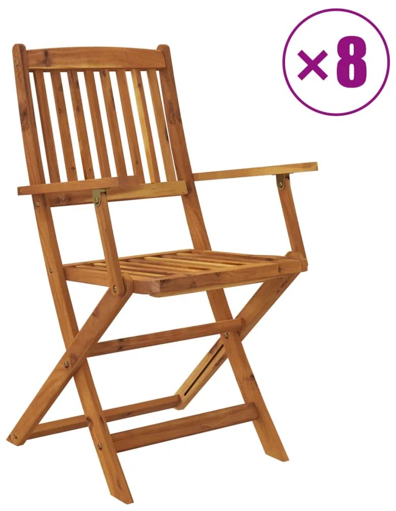 Conjunto de jantar para jardim 9 pcs madeira de acácia maciça