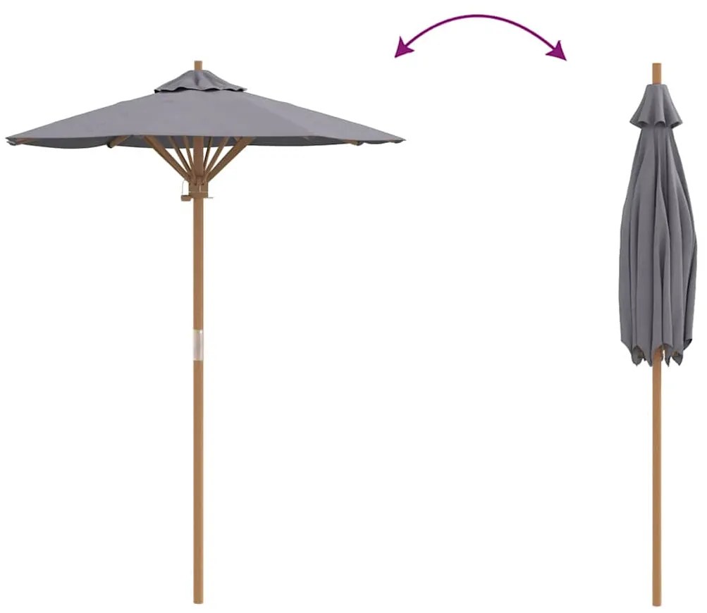 Guarda-sol de Jardim Cinza Escuro 150x210 cm Bambu
