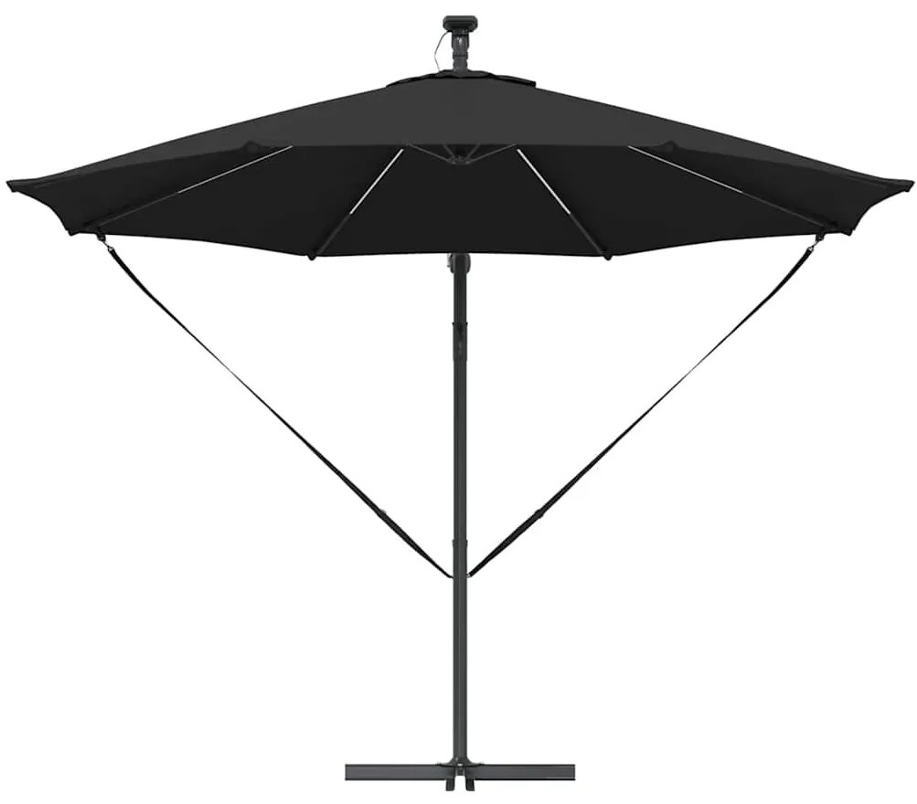 Guarda-sol de Bananeira Cantilever Preto 294 x 294 x 248 cm