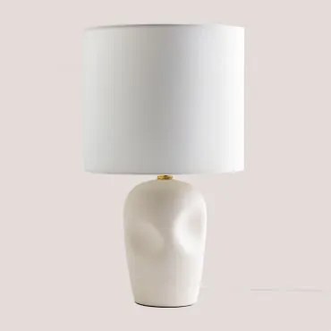 Lâmpada De Mesa Em Cerâmica Akayr Branco - Sklum