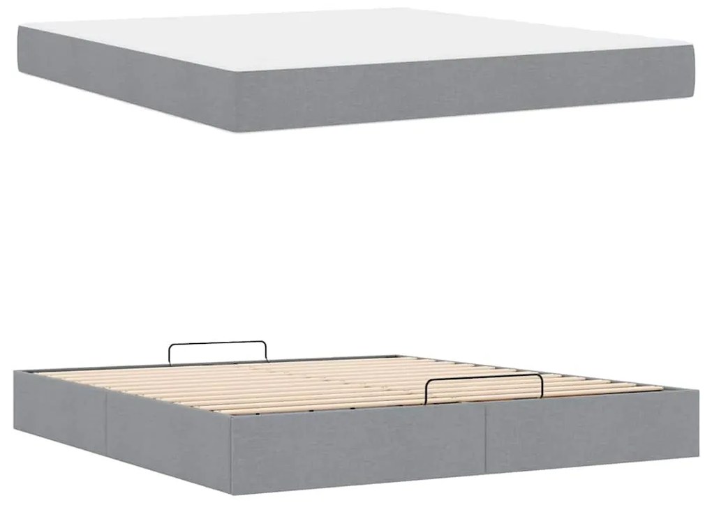 Estrutura da Cama Outros Cinzento-claro 180 x 200 cm tecido