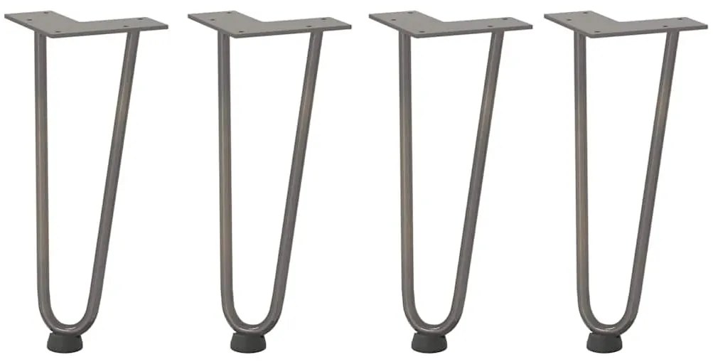 Pernas de grampo para mesa de centro 4 peças Aço natural 30 cm Aço mac