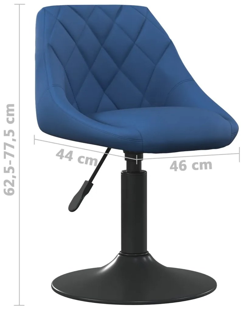 Cadeiras de jantar giratórias 6 pcs veludo azul