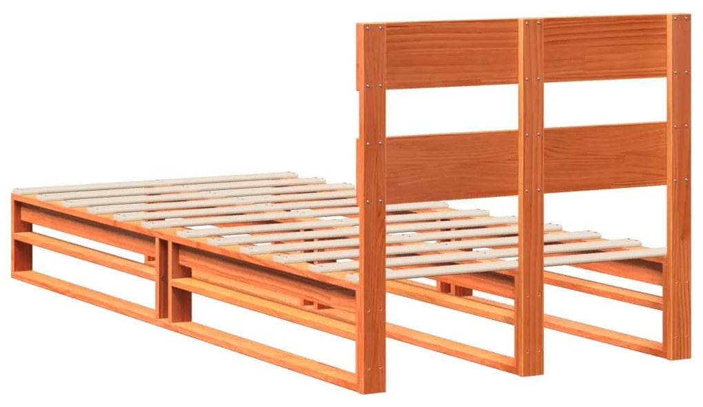 Cama sem colchão 90x190 cm madeira de pinho maciça castanho-mel