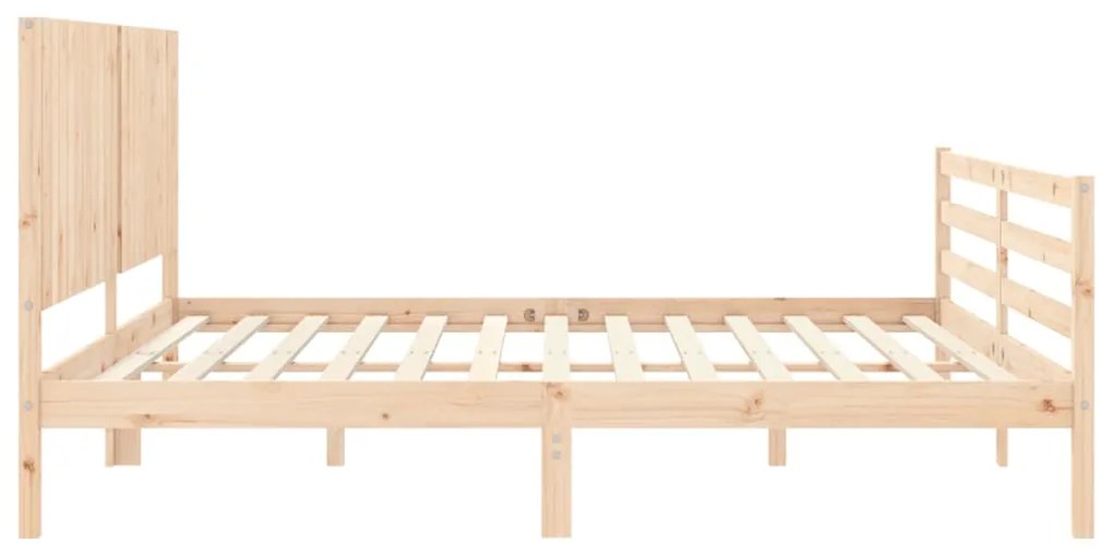 Estrutura de cama com cabeceira 200x200 cm madeira maciça