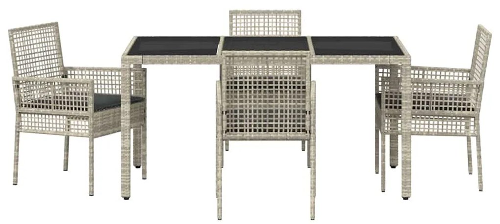 Conjunto de Jantar para Jardim 5 pcs Cinzento-claro