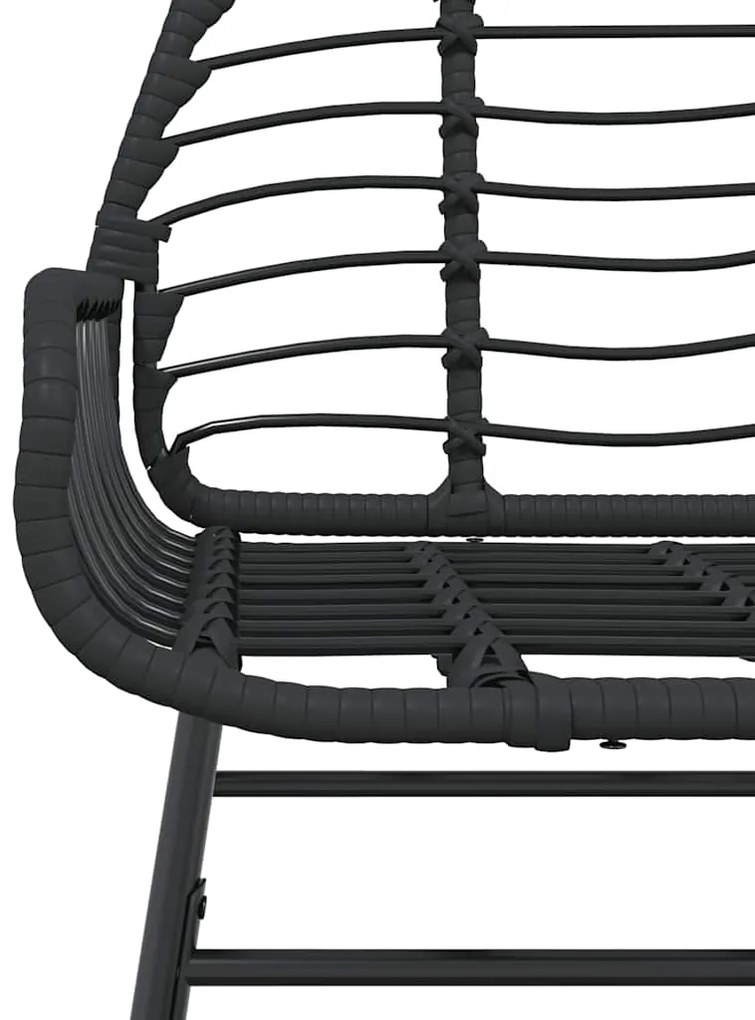 Conjunto de jantar jardim 9 peças vidro vime PE preto