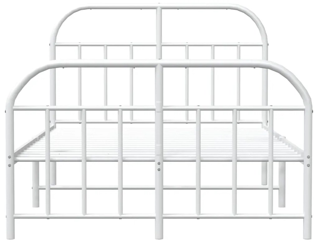 Estrutura de cama com cabeceira e pés 120x200 cm metal branco