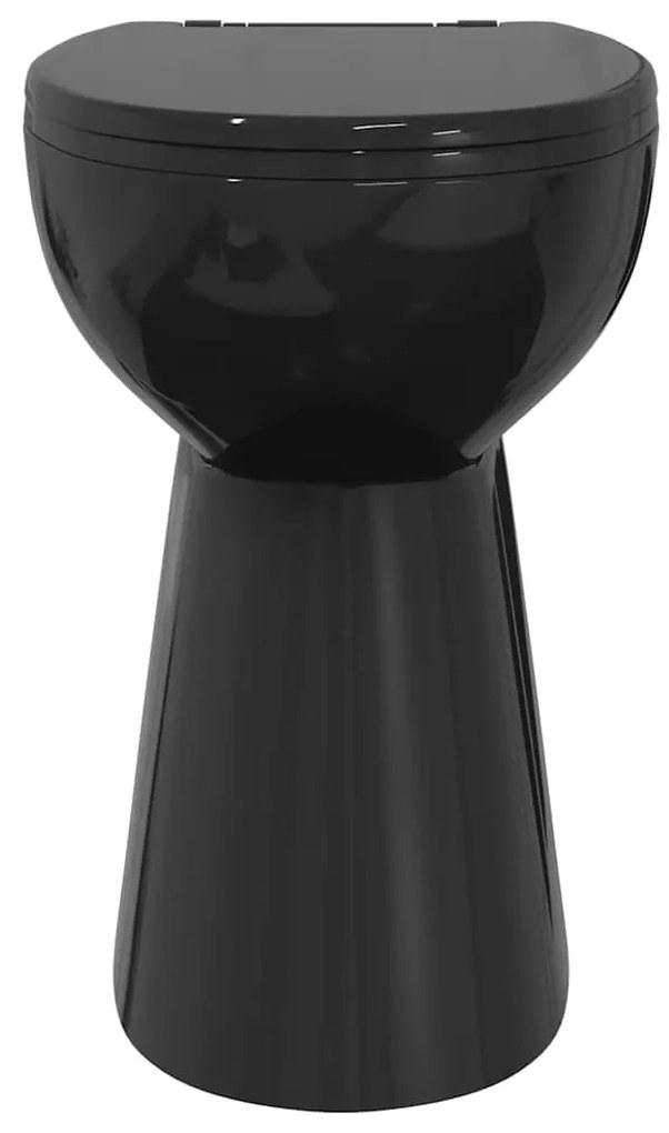 Sanita sem rebordo 7 cm altura extra fecho suave cerâmica preto
