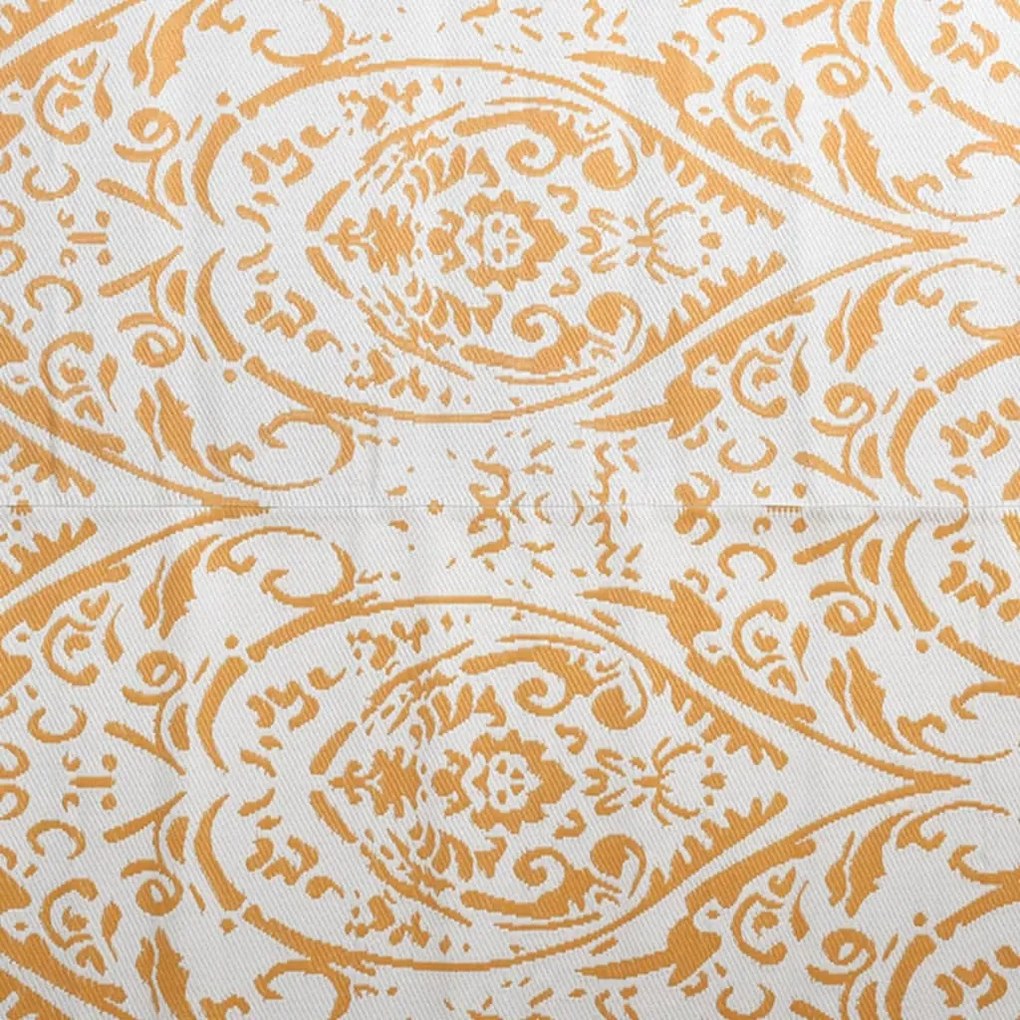 Tapete de exterior 190x290 cm ARAKIL PP laranja e branco