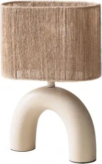 Candeeiro De Mesa Em Cerâmica Finley Gardénia Branco - Sklum