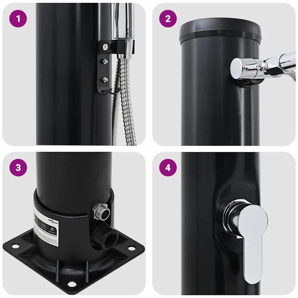 Chuveiro Solar Portátil com Cabeça de Chuveiro de Mão de 217 cm, 20 L
