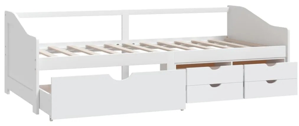Sofá-cama 3 lugares c/ gavetas 90x200 cm pinho maciço branco