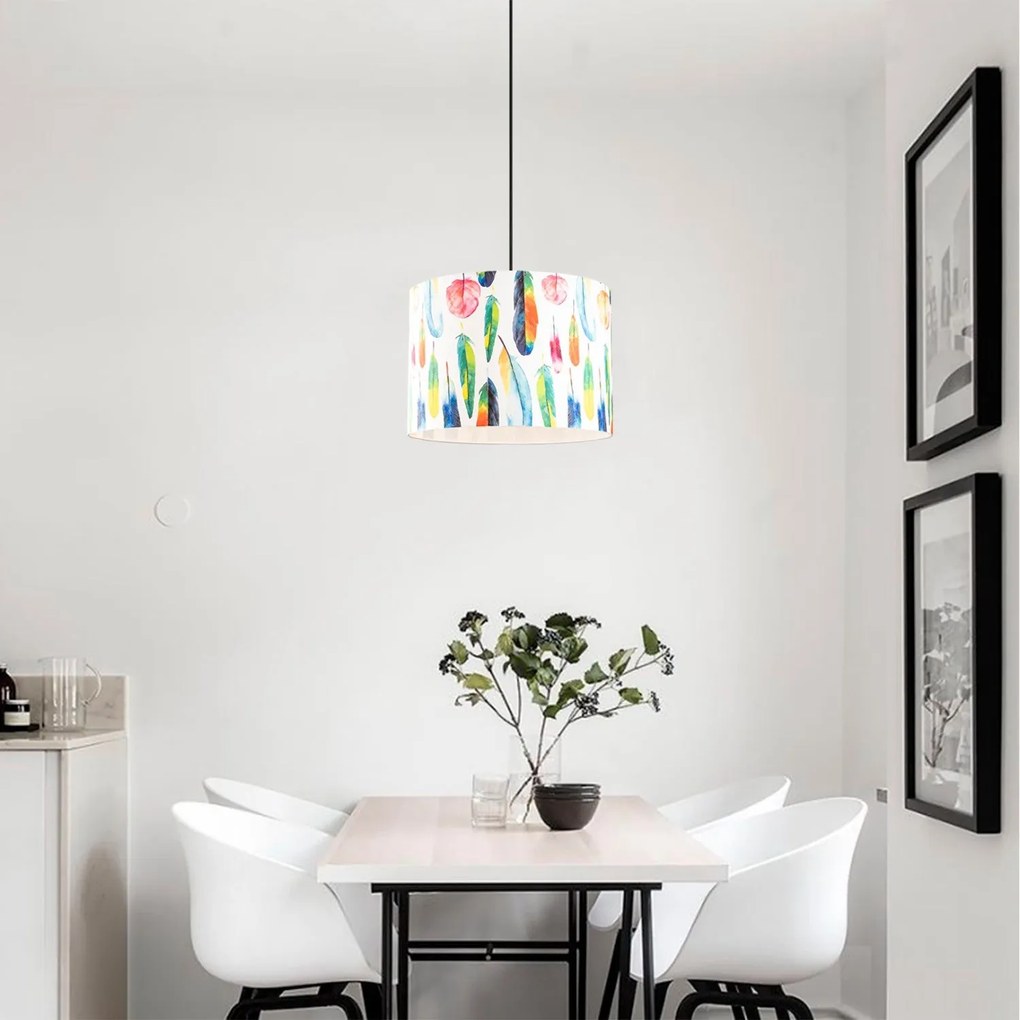 Candeeiro de Teto Abajur – Multicolor – Diâmetro 40 cm, Altura 124 cm
