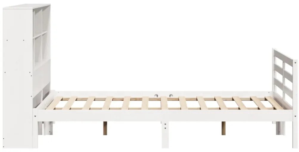 Cama com estante sem colchão 120x200 cm pinho maciço branco