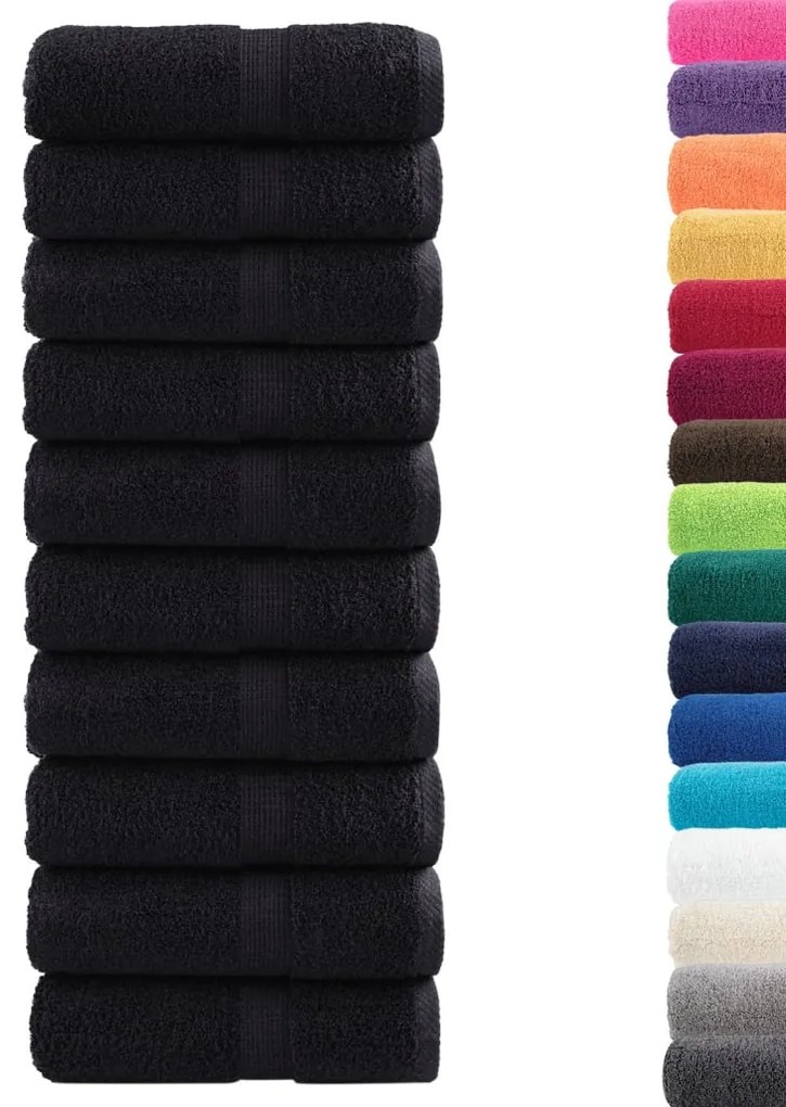 Toalhas de mãos premium SOLUND 10 pcs 30x30 cm 600 g/m2 preto