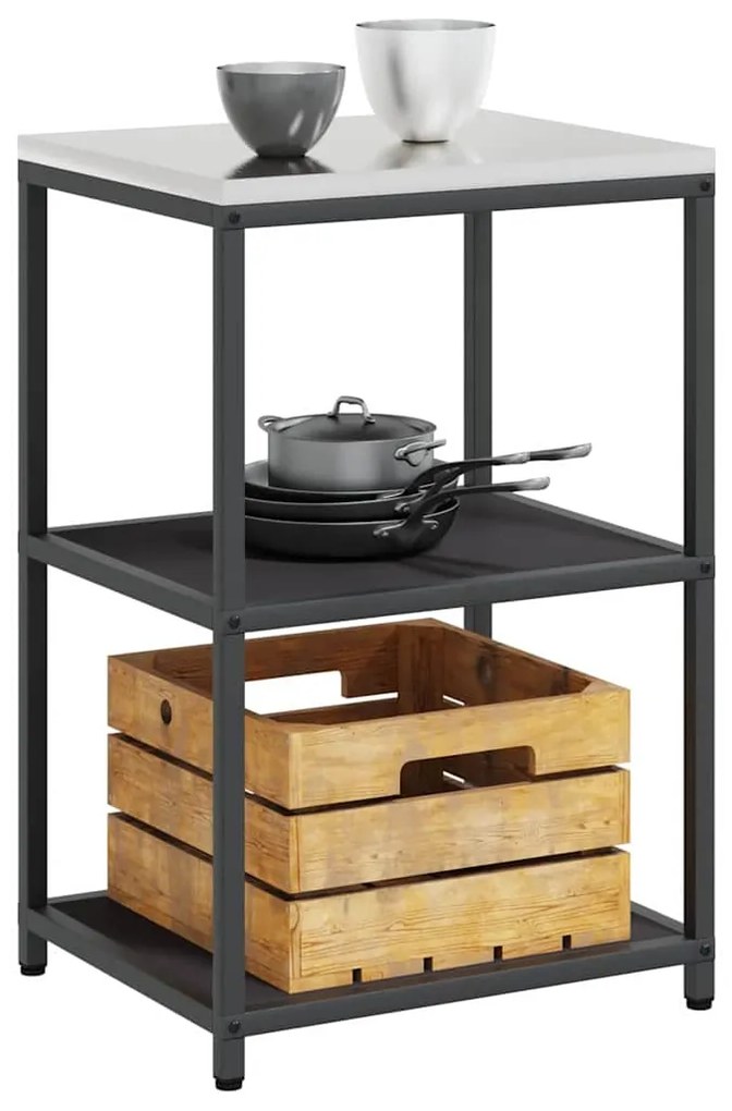 Prateleira de Armazenamento de Cozinha Preto 60 x 50 x 92 cm