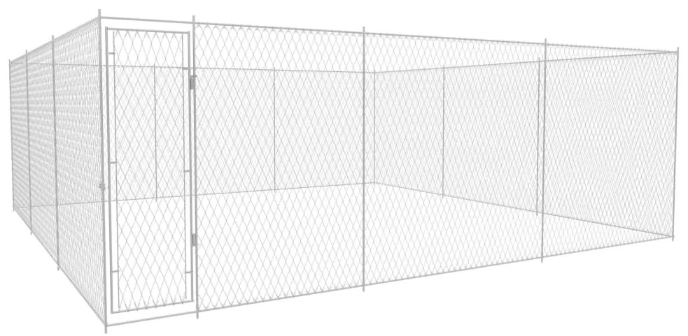 vidaXL Canil de exterior em aço galvanizado 570x570x185 cm