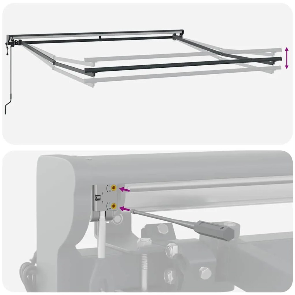 Toldo Retrátil Branco 350x250 cm Poliéster, Alumínio e Tecido