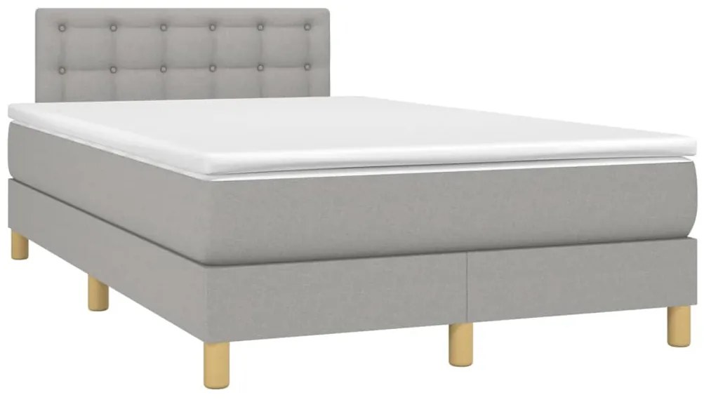 Cama com molas/colchão 120x200 cm tecido cinza-claro