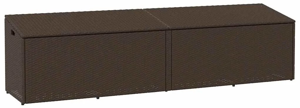 Caixa de arrumação para jardim 220x50x58 cm vime PE castanho