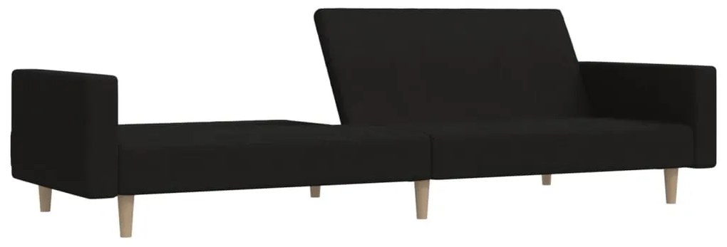 Sofá-cama de 2 lugares tecido preto