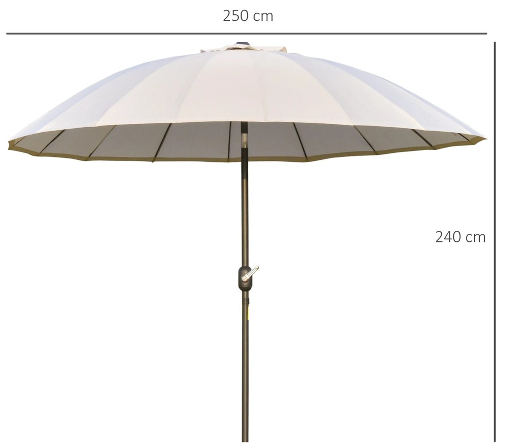 Chapéu de Sol de Jardim Ø2,5x2,4 m Chapéu de Sol de Terraço com Manive