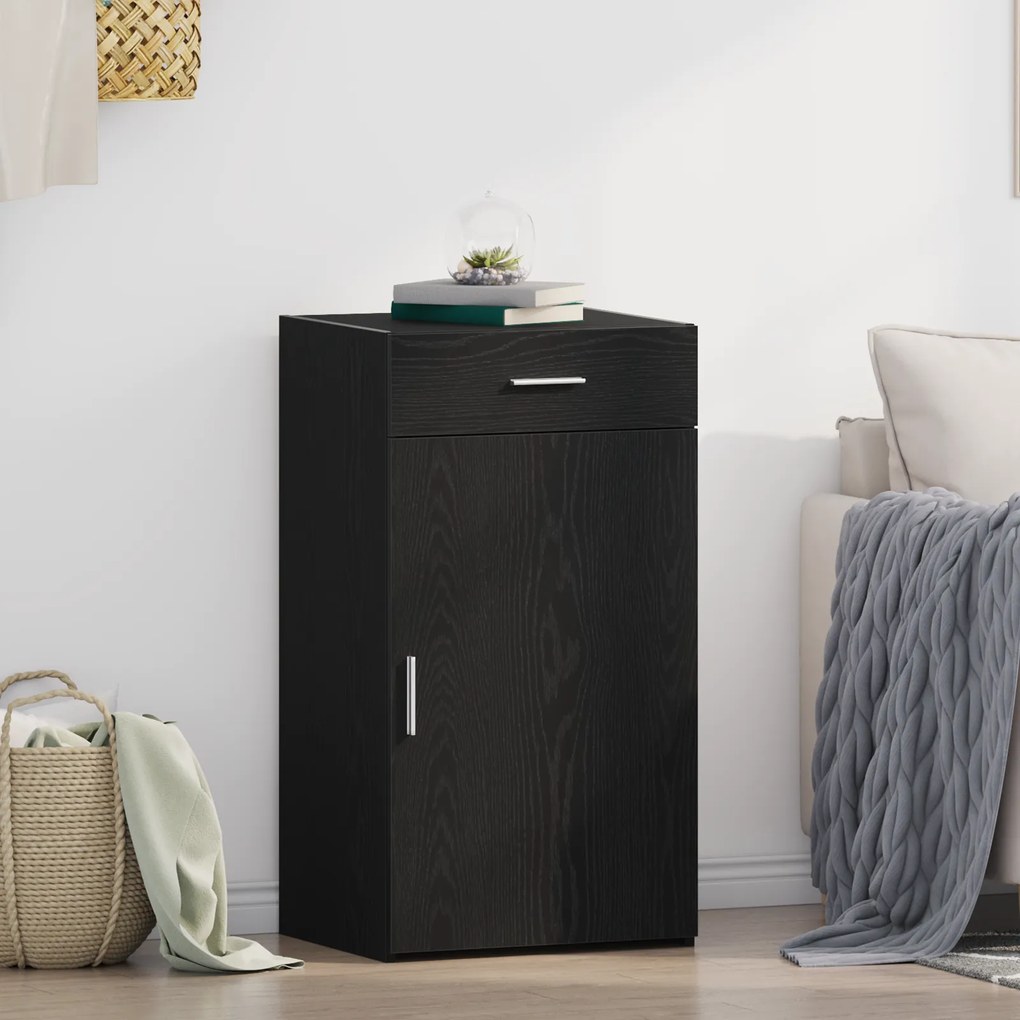 Buffet vidaXL Preto Carvalho 30x42,5x93 cm Madeira de engenharia