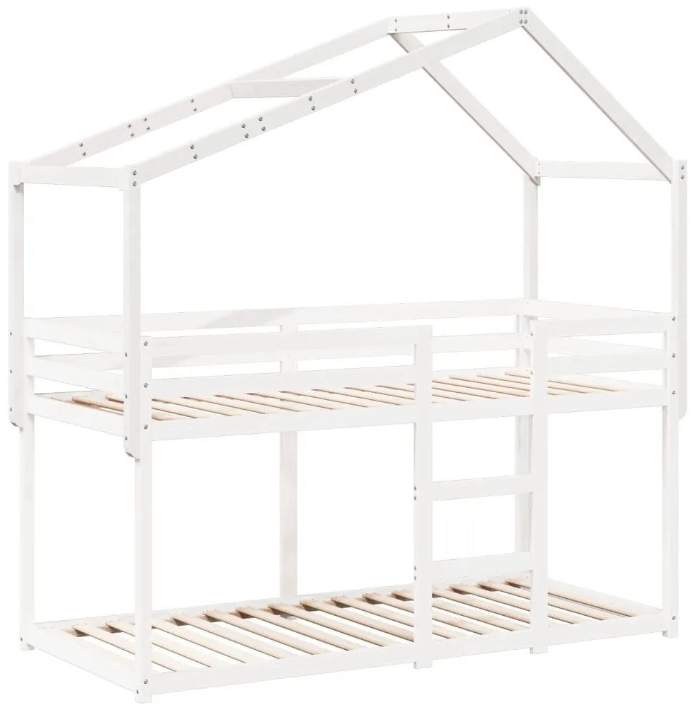 Telhado de cama infantil 213x85,5x144,5 cm pinho maciço branco