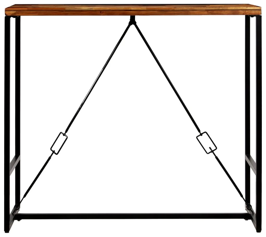 Mesa de bar em madeira recuperada maciça 120x60x106 cm