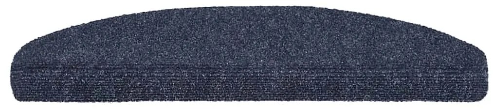 Tapetes de escada adesivos 15 pcs 65x21x4 cm azul