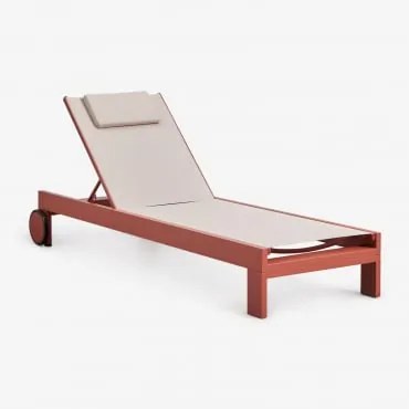 Espreguiçadeira Reclinável Em Alumínio Com Almofada Akelia Terracota - Sklum
