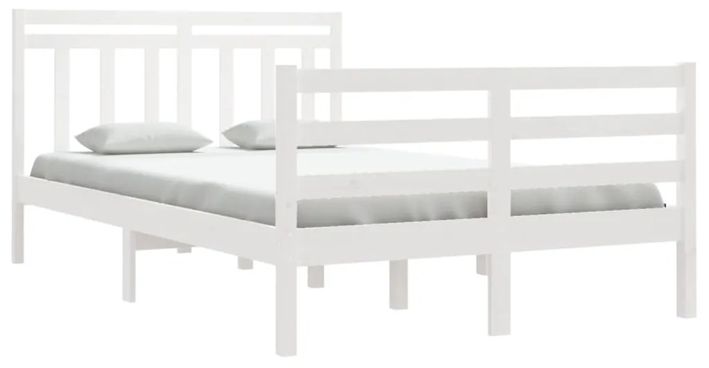 Estrutura de cama 120x200 cm madeira maciça branco