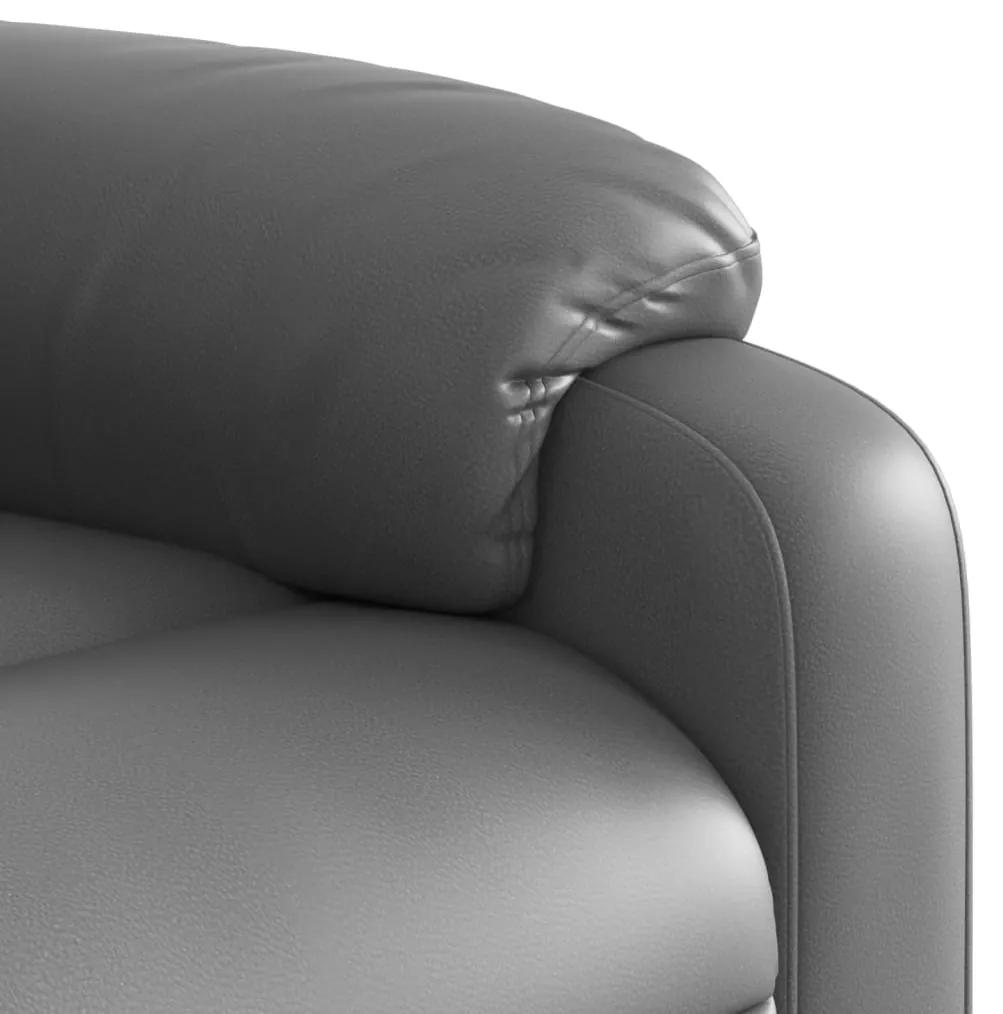 Poltrona de massagens reclinável couro artificial cinzento