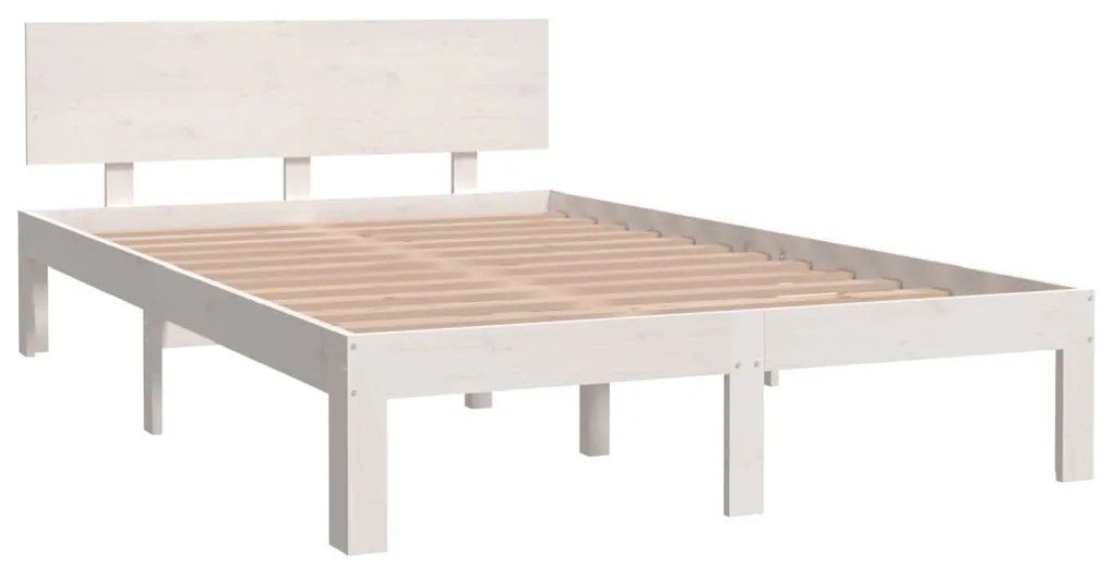 Estrutura de cama 120x200 cm pinho maciço branco