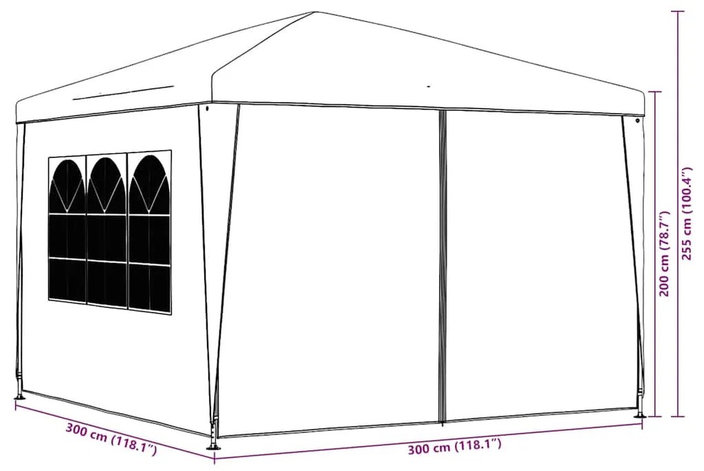 Tenda para festas 3x3 m verde
