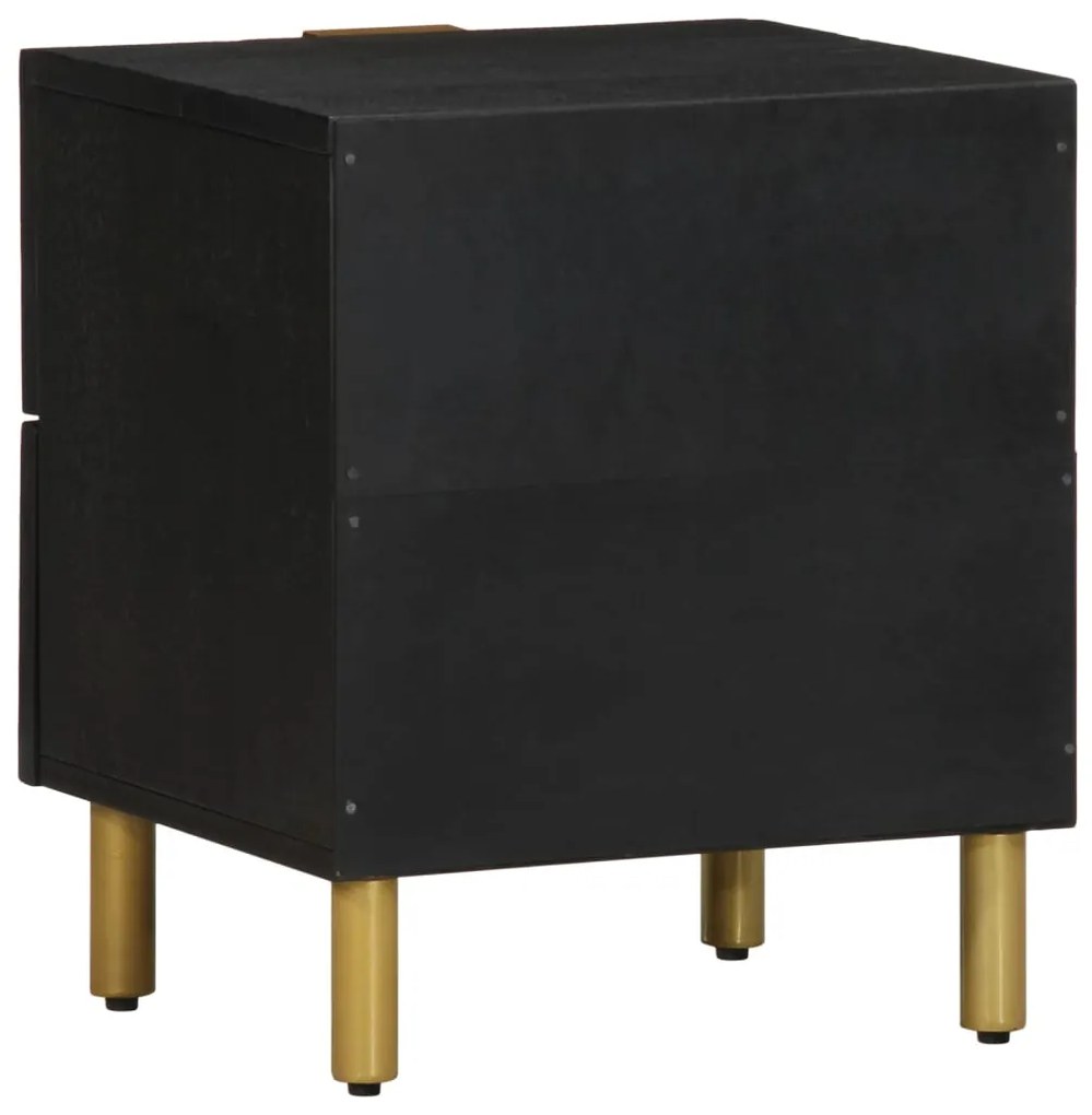 Mesa de cabeceira 40x33x46 cm madeira de mangueira maciça preto