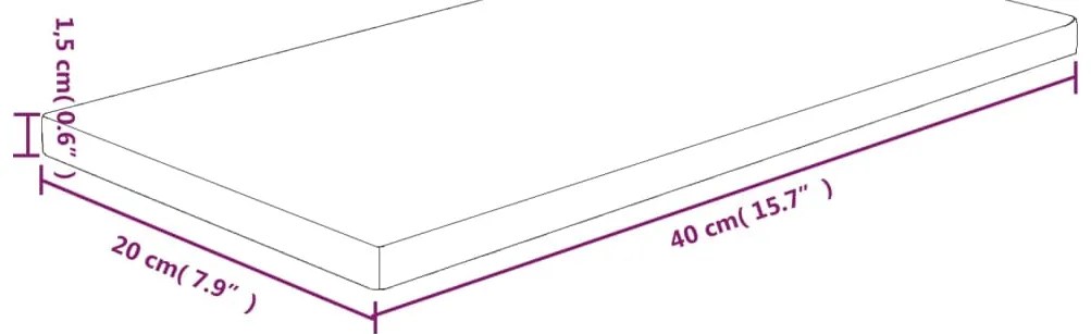 Prateleira 40x20x1,5 cm carvalho maciço não tratado